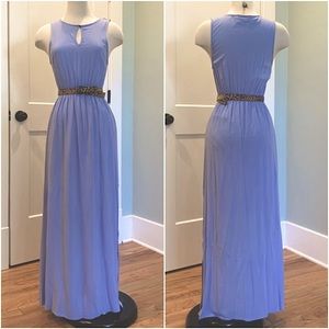 Everly Sleeveless Periwinkle Keyhole Maxi Dress - Size S